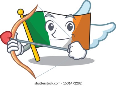 Cupid flag ireland isolated with the cartoon