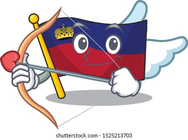 Cupid flag liechtenstein mascot with isolated character