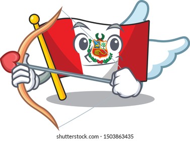 Cupid flag peru isolated in the macot