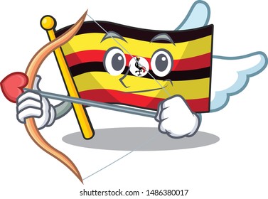 Cupid flag uganda flew the character pole