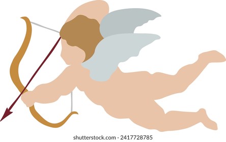 Cupid Flat Vector Illustration for Valentine's Day