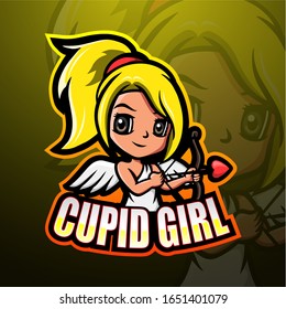 Cupid girl esport mascot logo design