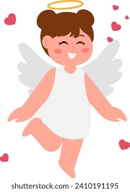 Cupid Girl With Wings Illustration