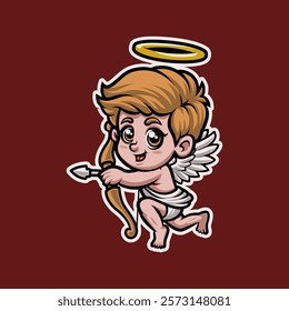 Cupid God of Love Mascot Vector Illustration is perfect for your brand business
