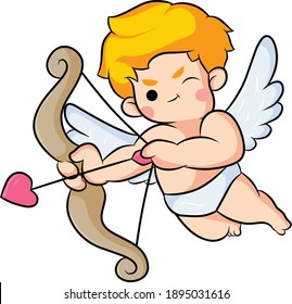 Cupid God Spread Love Cute Cartoon Illustration art