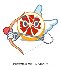 Cupid grapefruit in a cartoon fruit basket