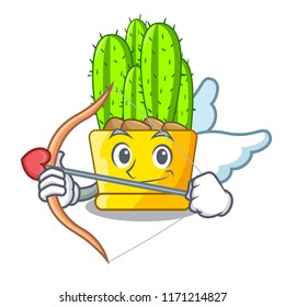 Cupid green cereus cactus on character cartoon