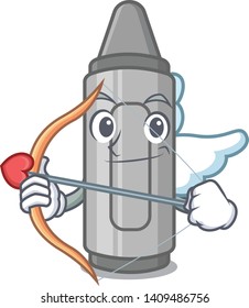 Cupid grey crayon isolated cartoon.