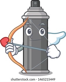 Cupid hair spray isolated with the mascot