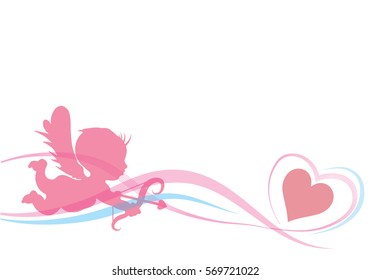 Cupid Heart Abstract background for wedding and valentine day card. Vector