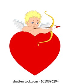 Cupid and heart for Valentine's Day or wedding