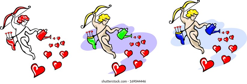 cupid and hearts