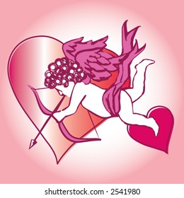 cupid with hearts