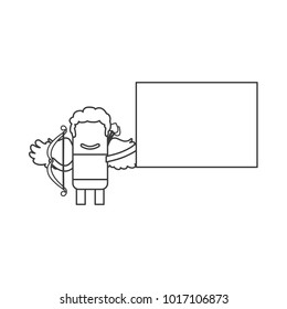 Cupid holding a banner, vector illustration design. Love collection.