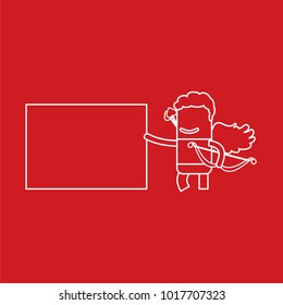 Cupid holding a banner, vector illustration design. Love collection.