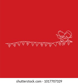 Cupid holding celebration pennants, vector illustration design. Love collection.