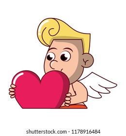 Cupid holding heart