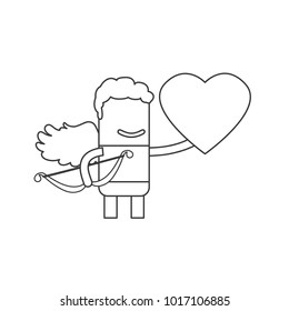 Cupid holding a heart, vector illustration design. Love collection.
