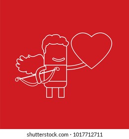 Cupid holding a heart, vector illustration design. Love collection.