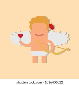 Cupid holding a lollipop, vector illustration design. Cupid collection.