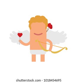 Cupid holding a lollipop, vector illustration design. Love collection.
