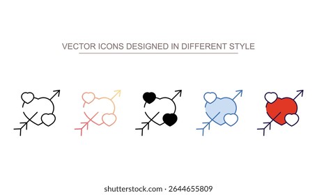 Design de ícone de cupido com ilustração de estoque de fundo branco