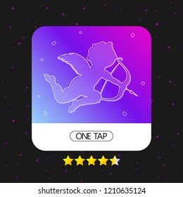 Cupid icon, graphic design template, Valentines Day symbol, web sign, app button, vector illustration