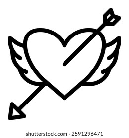 Cupid icon line style transparent