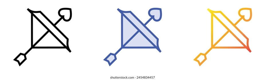 cupid icon. Linear, Blue Fill and Gradient Style Design Isolated On White Background
