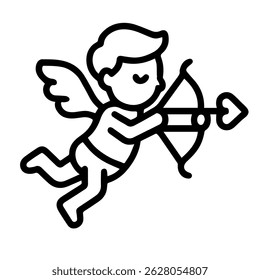 Ícone de cupido no vetor de fundo branco
Ícone de vetor