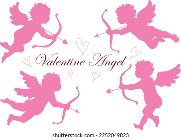 Cupid icon set for Valentine's Day. Isolated vector image