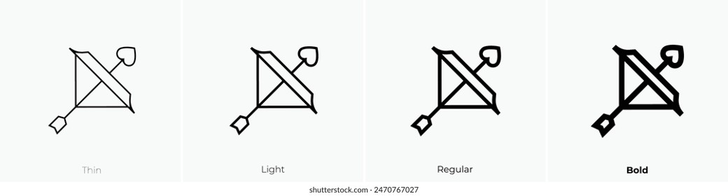 cupid icon. Thin, Light Regular And Bold style design isolated on white background
