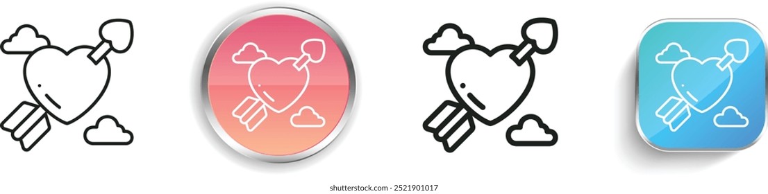 ícone cupid. Design fino, linear, regular e estilo botão isolado no fundo branco