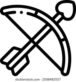 Icono de Cupido. Diseño De Estilo Lineal Delgado Aislado Sobre Fondo Blanco