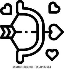 ícone cupid. Design De Estilo Linear Fino Isolado Em Plano De Fundo Branco