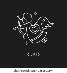 
Cupid icon, Valentines Day, flat design template, vector illustration