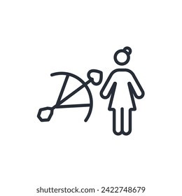 cupid icon. vector.Editable stroke.linear style sign for use web design,logo.Symbol illustration.