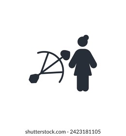 cupid icon. vector.Editable stroke.linear style sign for use web design,logo.Symbol illustration.