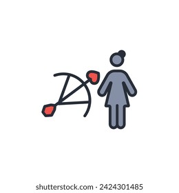 cupid icon. vector.Editable stroke.linear style sign for use web design,logo.Symbol illustration.