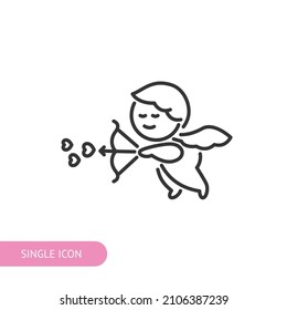 Cupid icon for web design, menu, app, poster, ads, postcard and magazine