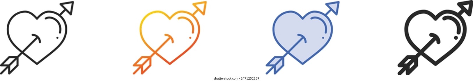 cupid icon.Thin Linear, Gradient, Blue Stroke and bold Style Design Isolated On White Background