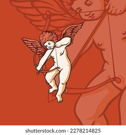 cupid illustration for logo and tshirt design 02