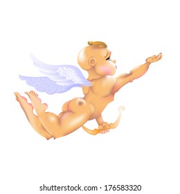 Cupid. Isolated on white background. EPS10.