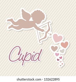 cupid isolated over beige background. vector illustration