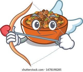 Cupid kung pao chicken isolated with cartoon