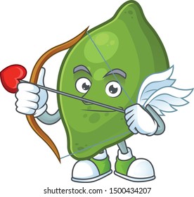 Cupid lime fruit character on white background