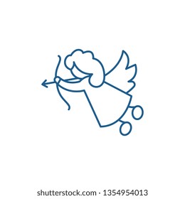 Cupid line icon concept. Cupid flat  vector symbol, sign, outline illustration.