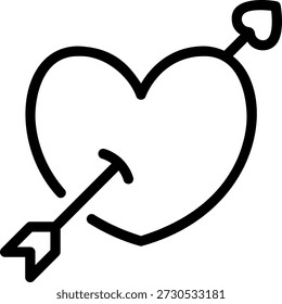vetor de ilustração de ícone de linha de cupido