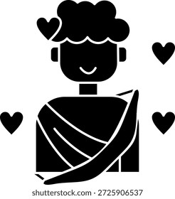 Design de ícone de vetor de linha de cupido