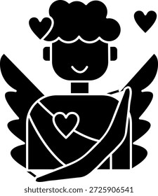 Design de ícone de vetor de linha de cupido